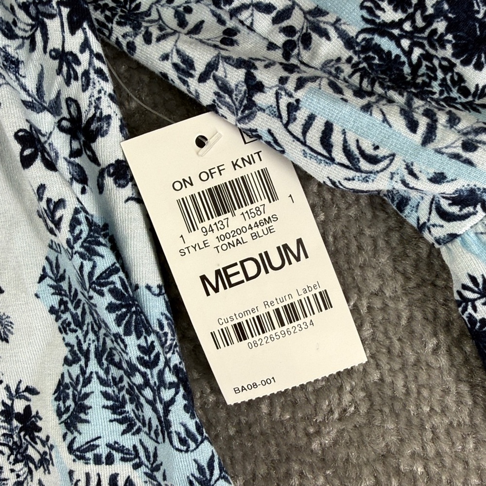 NWT Style & Co 3/4 Long Sleeve Blouse Shirt Blue Pattern Womens M - Picture 5 of 9